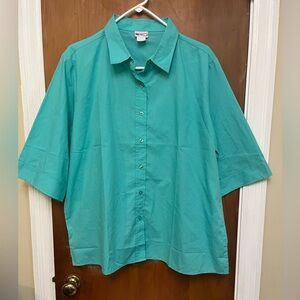 🆕 American Sweetheart Teal Button-Up Shirt. XL